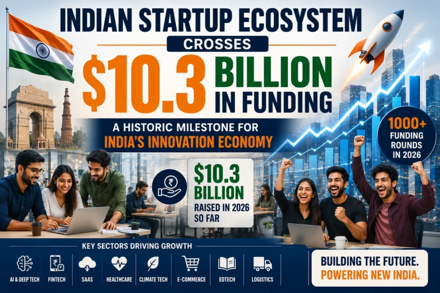 Indian Startup Ecosystem Crosses $10.3 Billion in Funding: A Historic Milestone for India’s Innovation Economy