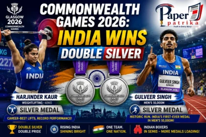 Harjinder Kaur and Gulveer Singh celebrate silver medals for India at Commonwealth Games 2026.