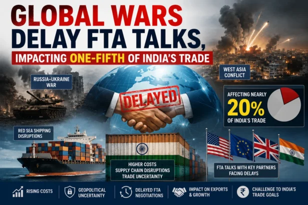 Global Wars Delay FTA Talks, Impacting One-Fifth of India’s Trade