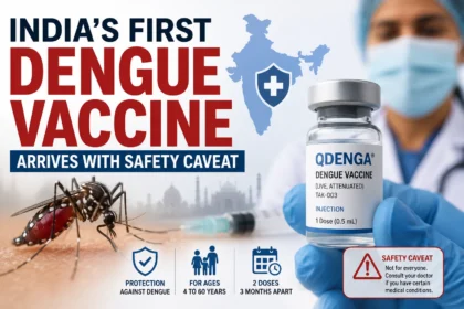 India's first dengue vaccine QDENGA approved for people aged 4–60 years with important safety precautions.