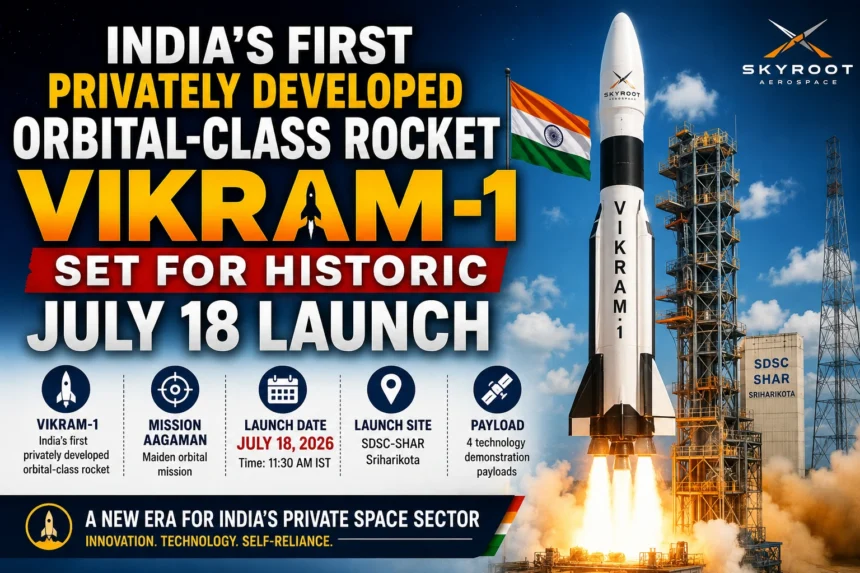India’s First Privately Developed Orbital-Class Rocket Vikram-1 Set for Historic July 18 Launch