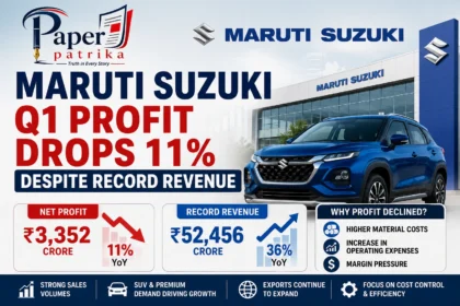 Maruti Suzuki announces Q1 FY27 results with ₹3,352 crore net profit and record quarterly revenue despite rising material costs.
