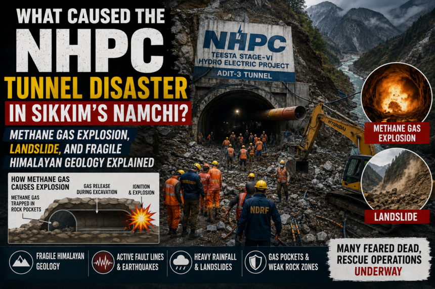 What Caused the NHPC Tunnel Disaster in Sikkim’s Namchi? Methane Gas Explosion, Landslide, and Fragile Himalayan Geology Explained