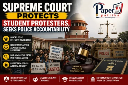 Supreme Court of India orders release of minors detained during student protests and seeks investigation into police action.
