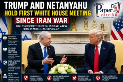 Donald Trump and Benjamin Netanyahu meeting at the White House after the Iran war to discuss Middle East diplomacy.