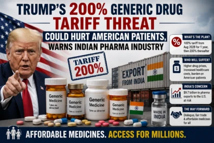 Donald Trump’s proposed 200% tariff on imported generic medicines could impact Indian pharmaceutical exports and increase healthcare costs for American patients.